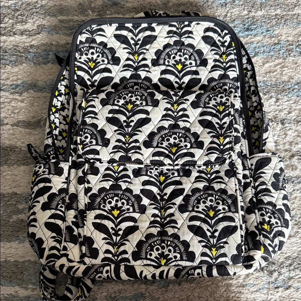 Stylish Black and White Patterned Women's Backpack